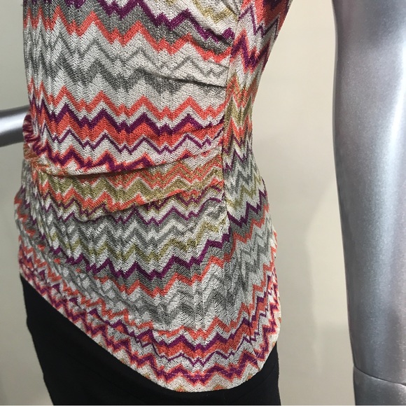 Ann Taylor Women’s XSP Sleeveless Fitted Blouse Geometric Knit Top Colorful - Picture 5 of 16